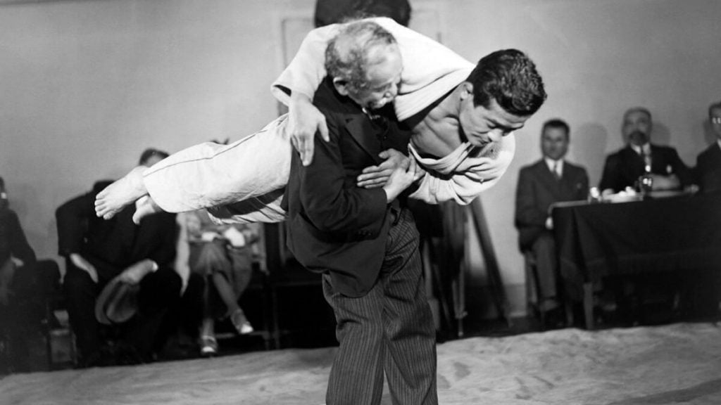 Jigoro demonstrating Judo