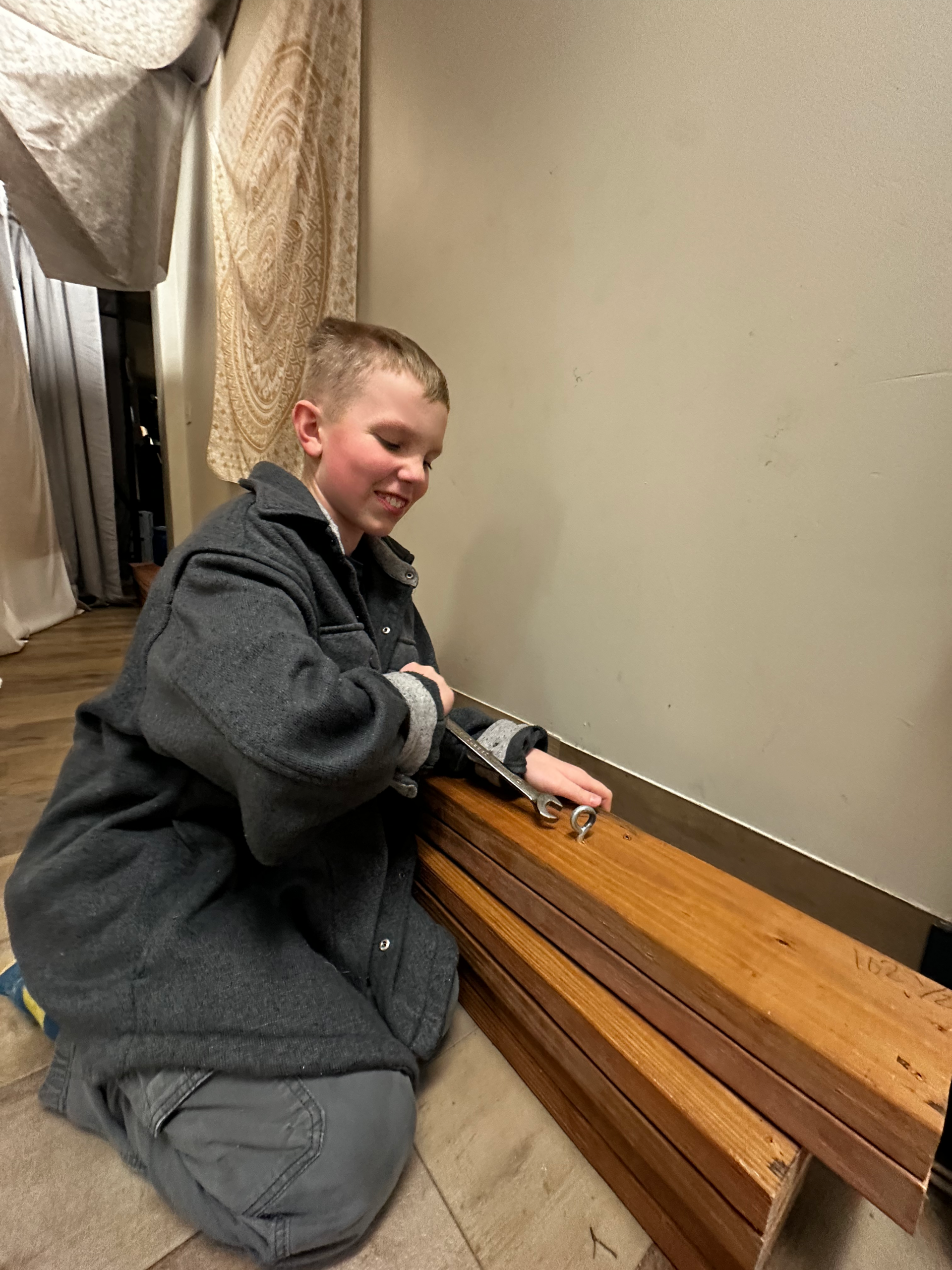 Keegan helping out!