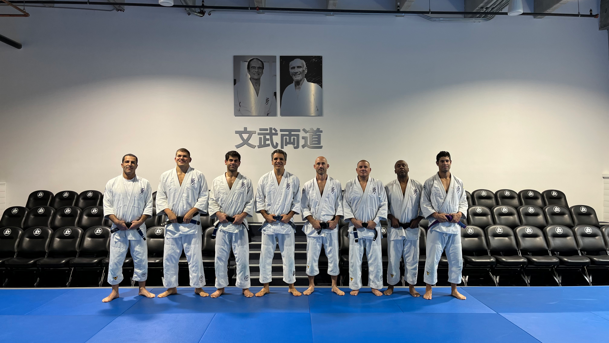 Valente Brothers HQ. Flip with Black Belts and Professor Pedro Valente