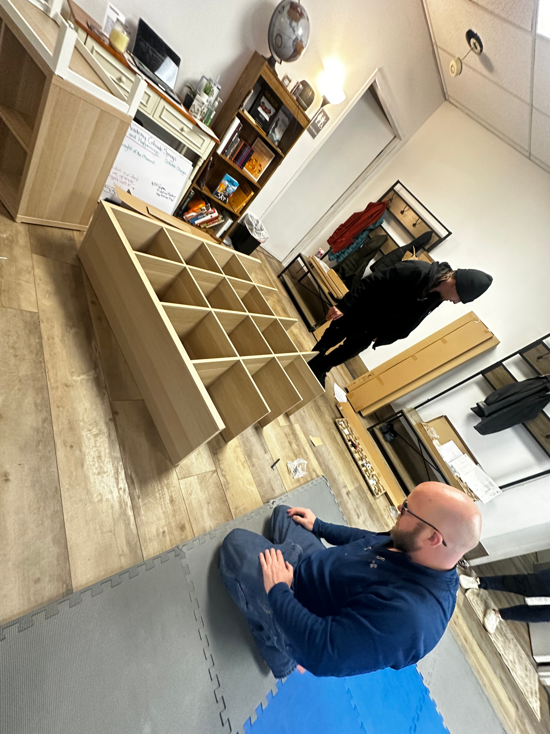 Preston & Mike Building new cubbies
